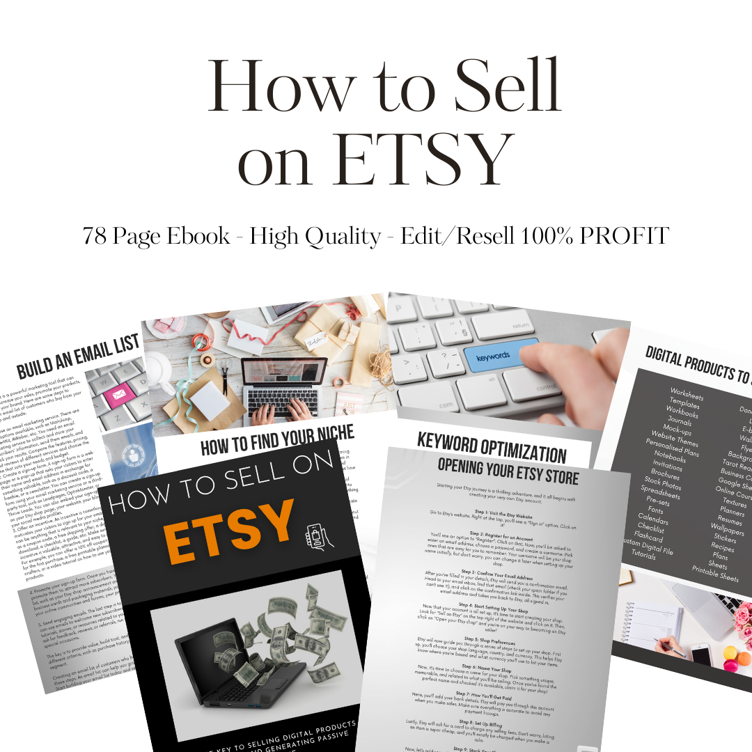 How to Sell on ETSY Ebook PLR